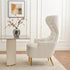 Letitia Velvet Wingback Accent Chair - Cream MCM Accent Chair | Accent Side Chairs | Kinwell Furniture | Leather Accent Chairs & Barrel Accent Chairs